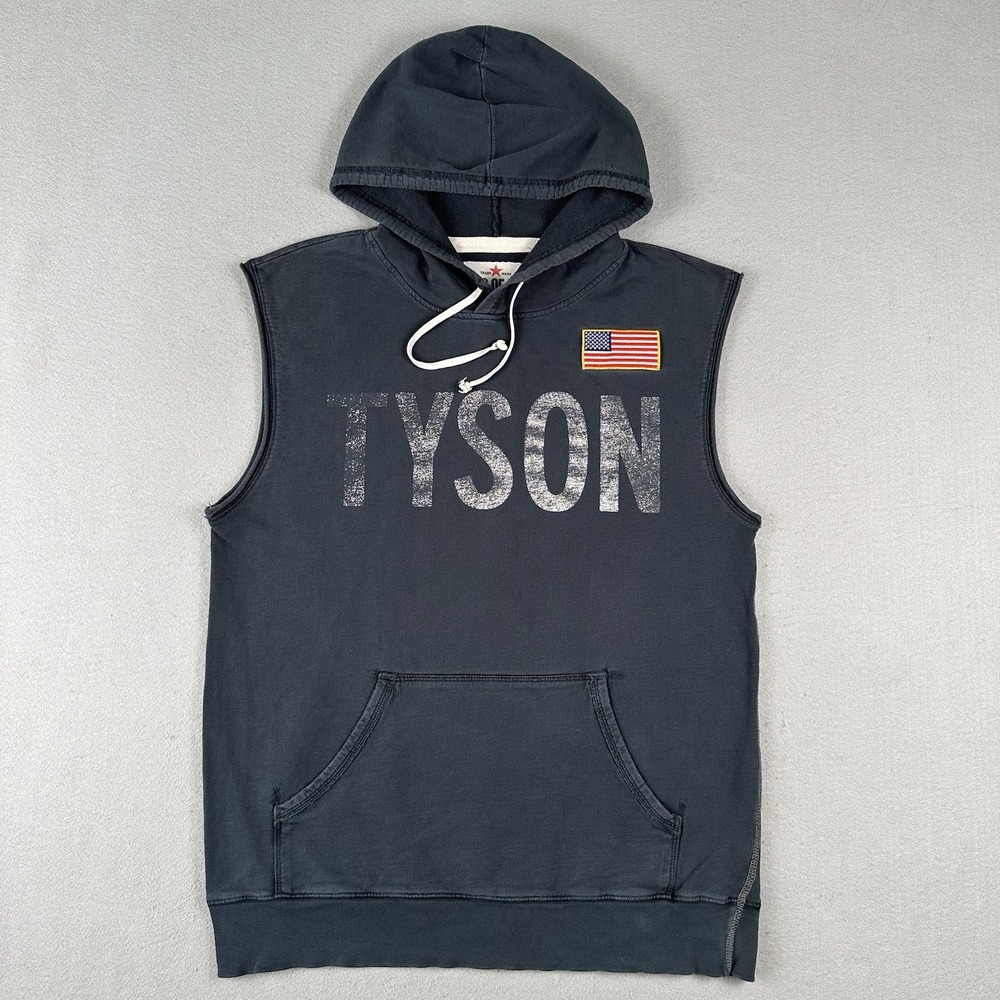 Roots Of Fight Mike Tyson Sleeveless Hoodie Men's Large Black Pullover USA Made